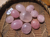 Polished Highly Selected Rose Quartz Palm Stones / Gallets - sold per kg - From Antsirabe, Madagascar - TopRock