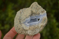 Natural Blue Lace Agate Geode Specimens x 6 From Nsanje, Malawi