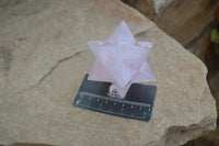 Polished Gemmy Rose Quartz Merkabah Stars x 2 From Madagascar