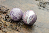 Polished Purple Lepidolite Mica Spheres  x 4 From Madagascar - TopRock