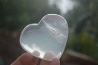 Polished Girasol Pearl & Clear Quartz Gemstone Hearts  x 6 From Madagascar - Toprock Gemstones and Minerals 