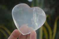 Polished Girasol Pearl & Clear Quartz Gemstone Hearts  x 6 From Madagascar - Toprock Gemstones and Minerals 