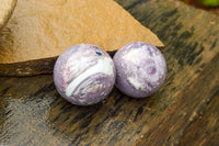 Polished Purple Lepidolite Mica Spheres  x 4 From Madagascar - TopRock