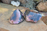 Polished One Side Polished Rhodonite Free Forms  x 6 From Ambindavato, Madagascar - TopRock