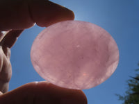 Polished Highly Selected Rose Quartz Palm Stones / Gallets - sold per kg - From Antsirabe, Madagascar - TopRock