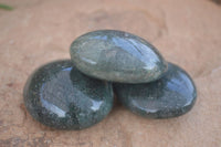 Polished Emerald Fuchsite Quartz Palm Stones With Pyrite & Mica Specks  x 12 From Madagascar - Toprock Gemstones and Minerals 