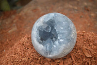 Polished Blue Celestite Egg Geodes  x 3 From Sakoany, Madagascar