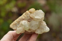 Natural Malachite Infused White Phantom Smokey Quartz Clusters  x 3 From Luena, Congo - TopRock