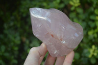 Polished Gemmy Rose Quartz Flames x 3 From Madagascar