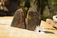 Polished Dragon Bloodstone Bastite Points  x 2 From Tshipies, South Africa - TopRock