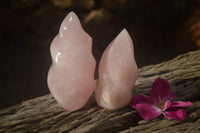 Polished Gemmy Pink Rose Quartz Flames  x 2 From Ambatondrazaka, Madagascar - TopRock