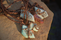 Polished Mixed Copper Wire Wrapped Jewellery Pendants x 6 From Congo - Toprock Gemstones and Minerals 