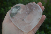 Polished Girasol Pearl & Clear Quartz Gemstone Hearts  x 6 From Madagascar - Toprock Gemstones and Minerals 