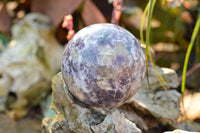 Polished Specular Purple Mica Lepidolite Spheres  x 4 From Madagascar - TopRock