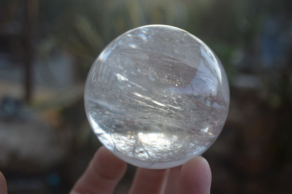 Polished Clear Quartz Crystal Balls  x 2 From Ambatondrazaka, Madagascar