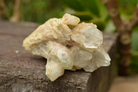 Natural Malachite Infused White Phantom Smokey Quartz Clusters  x 3 From Luena, Congo - TopRock