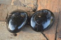 Polished Schorl Black Tourmaline Palm Stones  x 20 From Madagascar - Toprock Gemstones and Minerals 