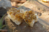 Natural Golden Limonite / Lemonite Quartz Clusters  x 6 From Mwinilunga, Zambia - TopRock