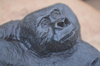 Polished  Black Soapstone Gorilla Carving  x 1 From Zimbabwe