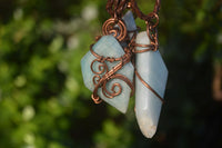 Polished Mixed Copper Wire Wrapped Jewellery Pendants x 6 From Congo - Toprock Gemstones and Minerals 