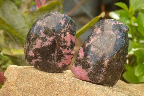 Polished Pink Rhodonite Free Forms  x 4 From Madagascar - TopRock