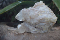 Natural Cascading White Phantom Smokey Quartz Clusters  x 2 From Luena, Congo - Toprock Gemstones and Minerals 