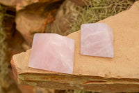 Polished Pink Rose Quartz Pyramids  x 6 From Madagascar - TopRock