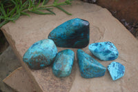 Polished Blue Shattuckite Free Forms  x 6 From Kaokoveld, Namibia - Toprock Gemstones and Minerals 