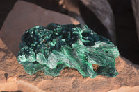 Natural Chatoyant Silky Malachite Specimens  x 2 From Kasompe, Congo