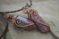 Polished Mixed Copper Wire Wrapped Jewellery Pendants x 6 From Congo - Toprock Gemstones and Minerals 