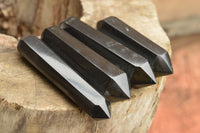 Polished Double Terminated Black Basalt Points  x 4 From Madagascar - TopRock