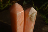 Polished Orange Twist Calcite Towers x 2 From Maevantanana, Madagascar