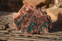 Natural Emerald Dioptase On Red Dolomite Matrix Specimen  x 1 From Likasi, Congo