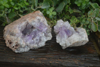 Natural Jacaranda Amethyst Clusters  x 2 From Zambia - Toprock Gemstones and Minerals 