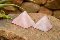 Polished Pink Rose Quartz Pyramids  x 6 From Madagascar - TopRock