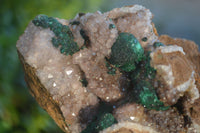 Natural Rare Ball Malachite On Drusy Quartz & Dolomite Matrix  x 2 From Kambove, Congo - Toprock Gemstones and Minerals 