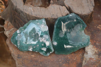 Polished On One Side Emerald Mtorolite Plates x 12 From Mutorashanga, Zimbabwe