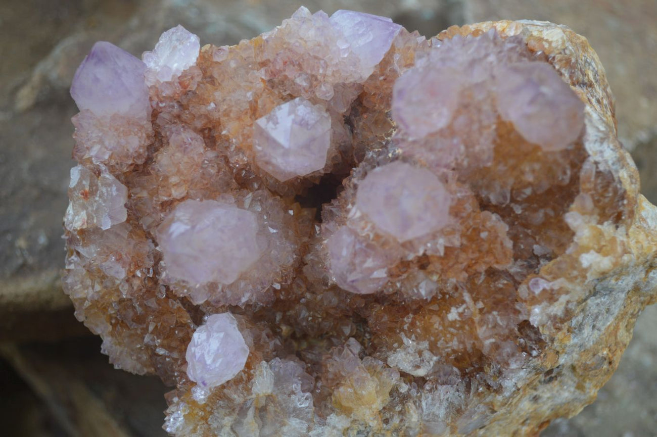 Funky Ametrine Spirit Quartz Crystal Cluster on Mineral Matrix. Druzy Citrine & Amethyst Cactus Quartz, authentic Wire Wrapping, Collection, Jewelry