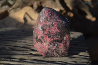 Polished Red & Black Rhodonite Standing Free Form x 1 From Zimbabwe