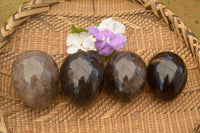 Polished Large Morion Smokey Quartz Eggs x 4 From Madagascar - TopRock