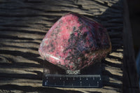 Polished Red & Black Rhodonite Standing Free Form x 1 From Zimbabwe