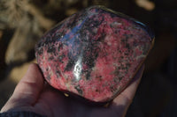 Polished Red & Black Rhodonite Standing Free Form x 1 From Zimbabwe