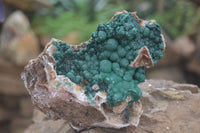 Natural Rare Ball Malachite On Drusy Quartz & Dolomite Matrix  x 1 From Kambove, Congo - Toprock Gemstones and Minerals 