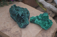 Natural Chatoyant Silky Malachite Specimens  x 3 From Kasompe, Congo