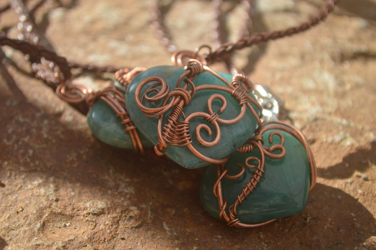 Wire wrapping Agate deals Dragon Heart Copper Pendant