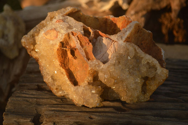 Natural Golden Limonite Quartz Vug Specimen x 1 From Zambia