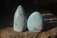 Polished Blue Amazonite Standing Free Forms  x 4 From Ambositra, Madagascar