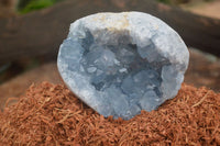 Natural Blue Celestite Geode Specimens  x 2 From Madagascar - Toprock Gemstones and Minerals 