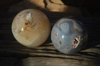 Polished Highly Selected Agate Spheres  x 2 From Madagascar