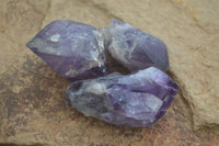 Natural Single Amethyst Crystals  x 35 From Zambia - Toprock Gemstones and Minerals 